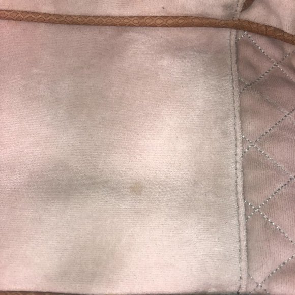 JUICY COUTURE Beige Velour Satchel, Large, Rhinestones, Tassel, Gently Used - Picture 16 of 16